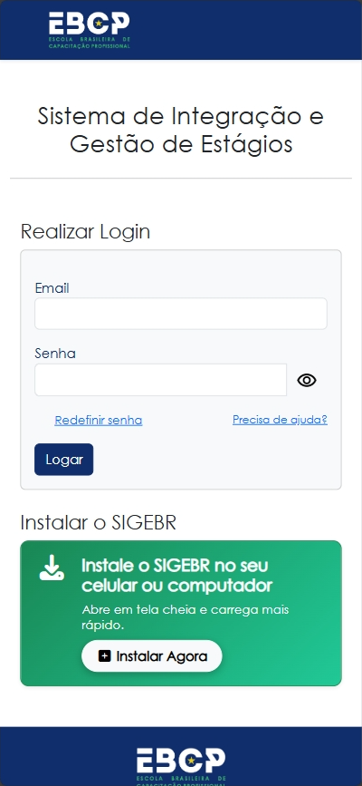 Página de Login do Sistema